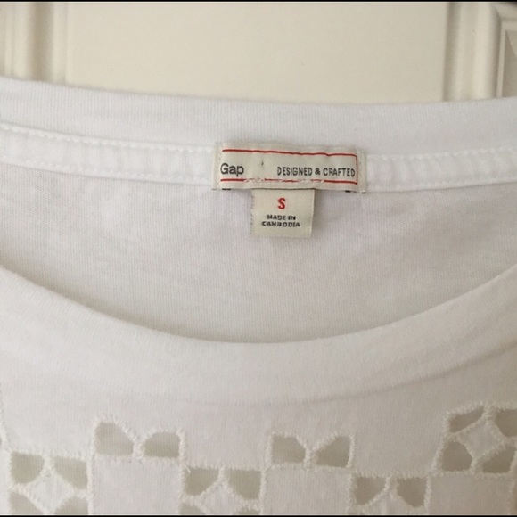 Gap Women’s Short Sleeves Top Size Small /White - Picture 3 of 5